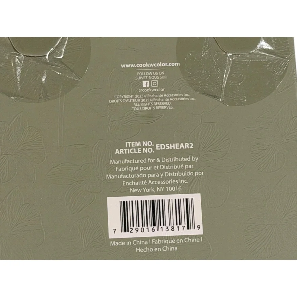 Chef's Table by CWC Kitchen Shears with Sheath Sage Green EDSHEAR2 New